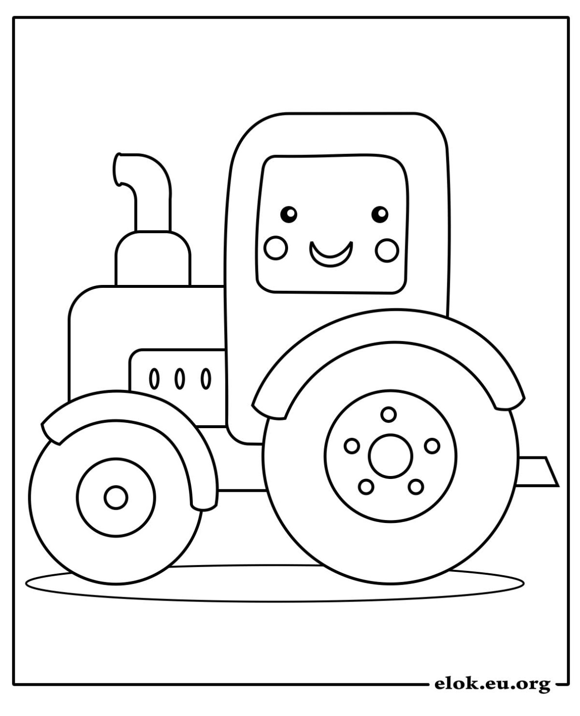 Vrolijke Tractor Kleurplaat