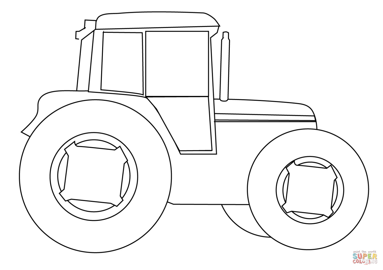 Vrolijke Tractor Kleurplaat