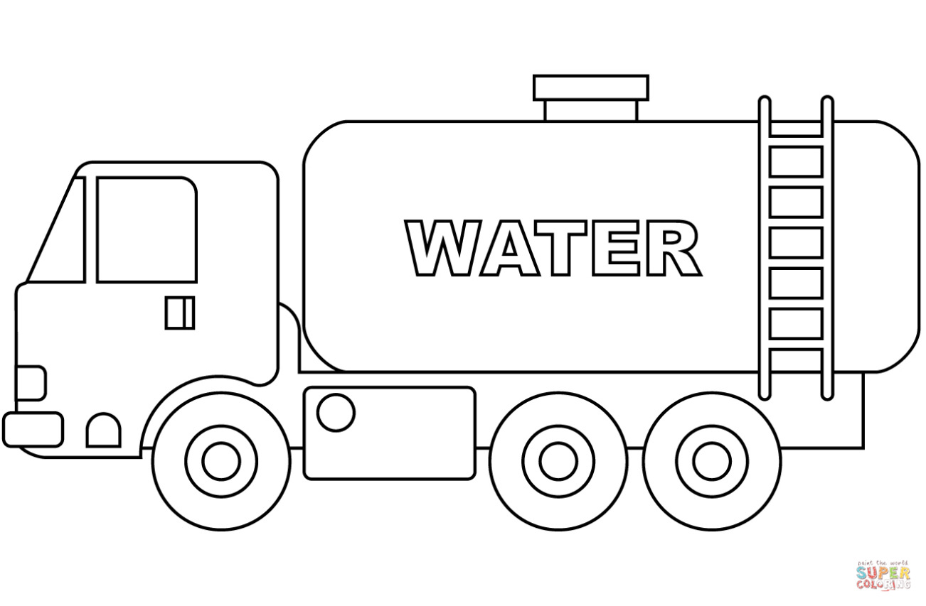 Water Tanker Kleurplaat